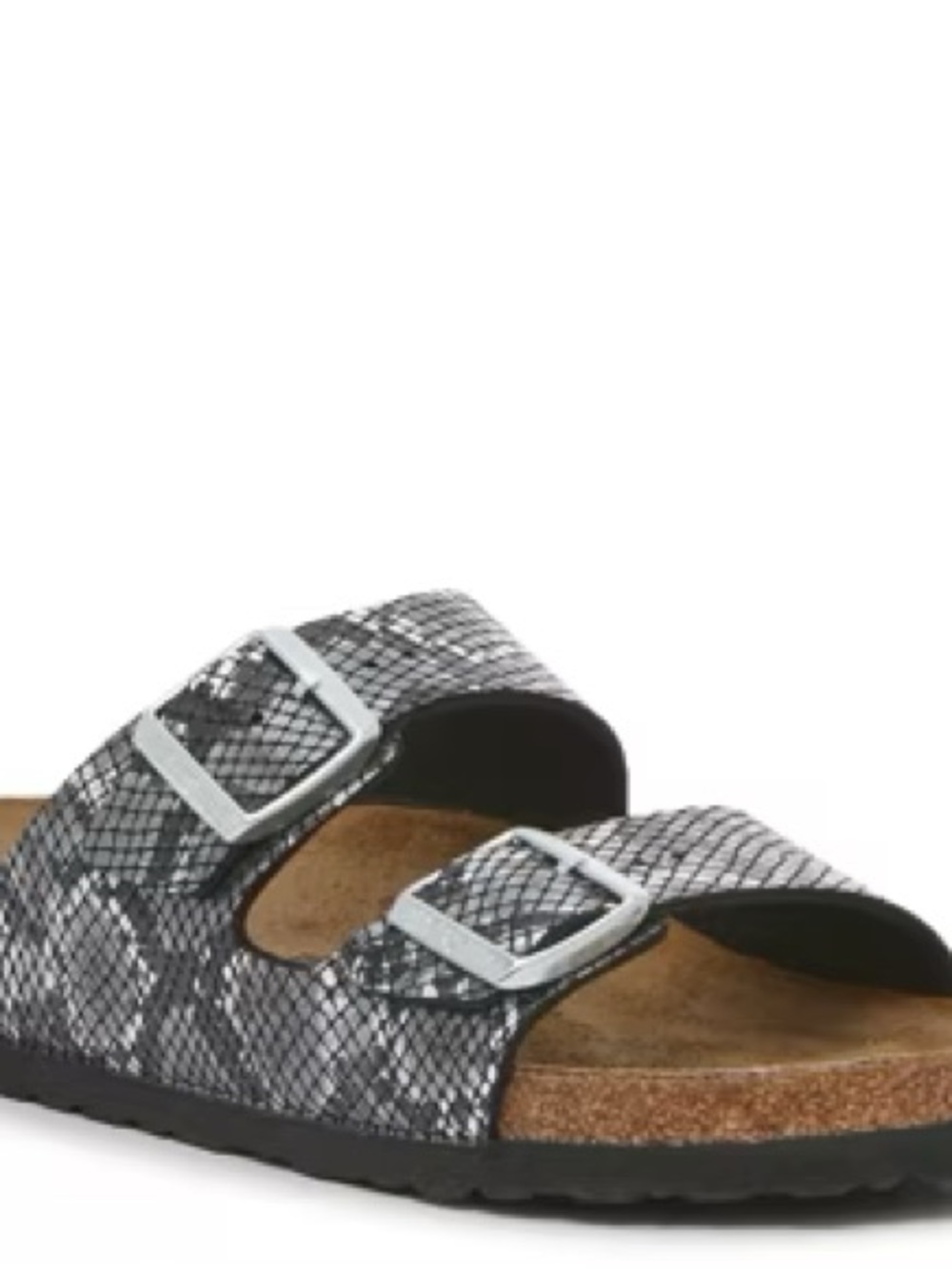 Birkenstock Arizona Slide Sandal - Grey/White Snake Print 38